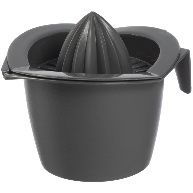 Citruspers van kunststof anthraciet met opvangbak en schenktuit